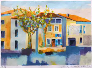 Willem Brauck - "Evian" | kleuren zeefdruk (2006) - ingelijst verkocht voor € 49!