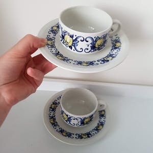 Villeroy & Boch - Tweemaal kop & schotel, serie Cadiz, zeer goede staat! 70s/80s kopen? Bied vanaf 10!