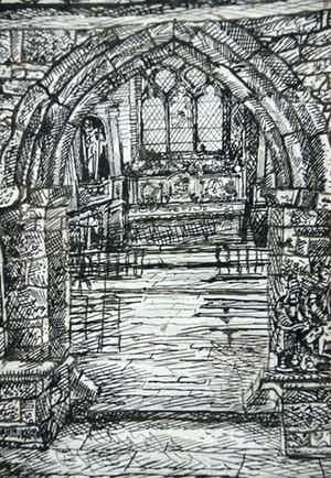 Herman Bieling - "Locronan"(Bretagne) - inkttekening - 1962 - laatste keer! verkocht voor € 49!