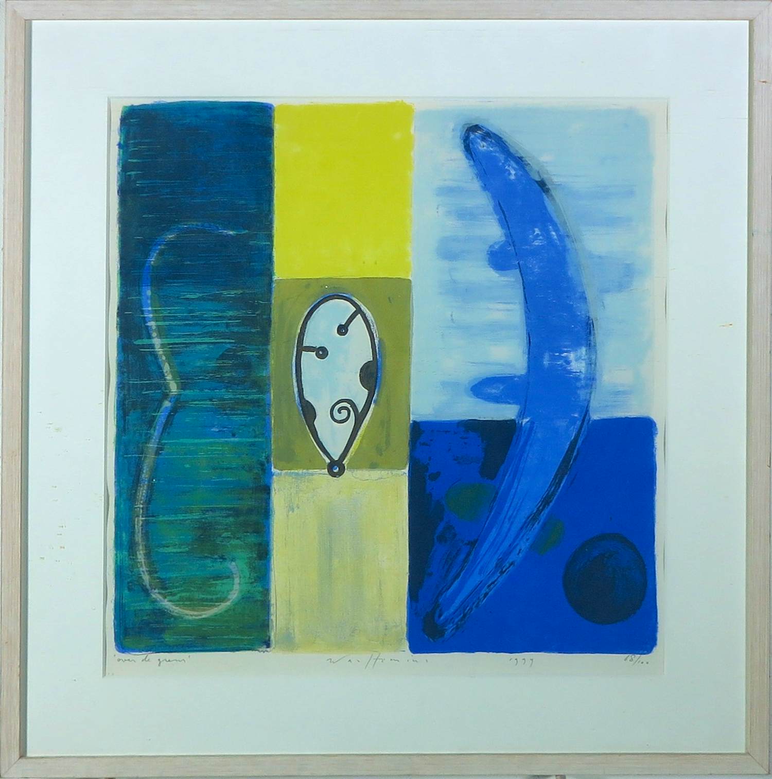 Piet Warffemius - Zeefdruk, Over de grens - Ingelijst kopen? Bied vanaf 50!