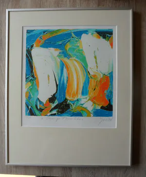 JAS - Zeefdruk, Orange Favorite - Ingelijst kopen? Bied vanaf 35!