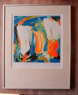 JAS - Zeefdruk, Orange Favorite - Ingelijst verkocht voor € 35!