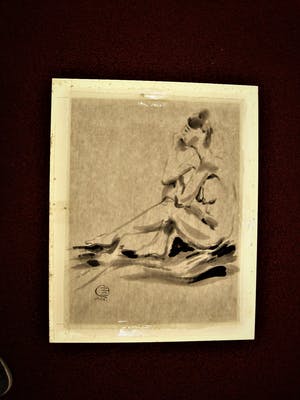 Niet of onleesbaar gesigneerd - Grote Chinees of Japanse Sepia (Inkt) "vrouwelijk naakt" gesigneerd kopen? Bied vanaf 1!