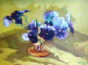 Adri Dijkhorst - A3740 - Stilleven met viooltjes kopen? Bied vanaf 250!