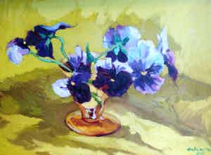 Adri Dijkhorst - A3740 - Stilleven met viooltjes verkocht voor € 250!