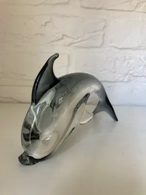 Murano Glas - Murano – Vintage Italiaanse dolfijn van gerookt glas – art-glass uit de jaren 60 kopen? Bied vanaf 25!
