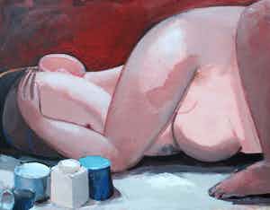 Peter van Poppel - acryl op papier: naakt - 1988 verkocht voor € 595!