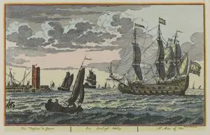 Pieter Schenk - Een Oorlogh Schip - Ingelijst kopen? Bied vanaf 1!