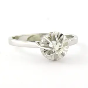 18k witgouden solitair ring met briljant geslepen diamant totaal circa 0,16ct kopen? Bied vanaf 380!