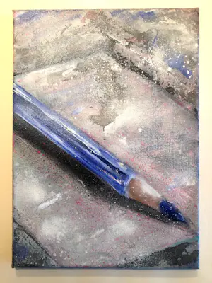 Anne Marie Spijker - Stilleven met Potlood - Acryl op doek kopen? Bied vanaf 39!