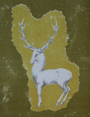 John Raedecker - Kleurenlitho: Hert kopen? Bied vanaf 45!