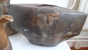 Niet of onleesbaar gesigneerd - Drie natuur stenen Vazen uit jaren 60-70 Spanje kermaiek atelier kopen? Bied vanaf 55!