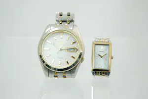56 - Stalen bicolor Heren en Dames polshorloges met band Seiko kopen? Bied vanaf 30!