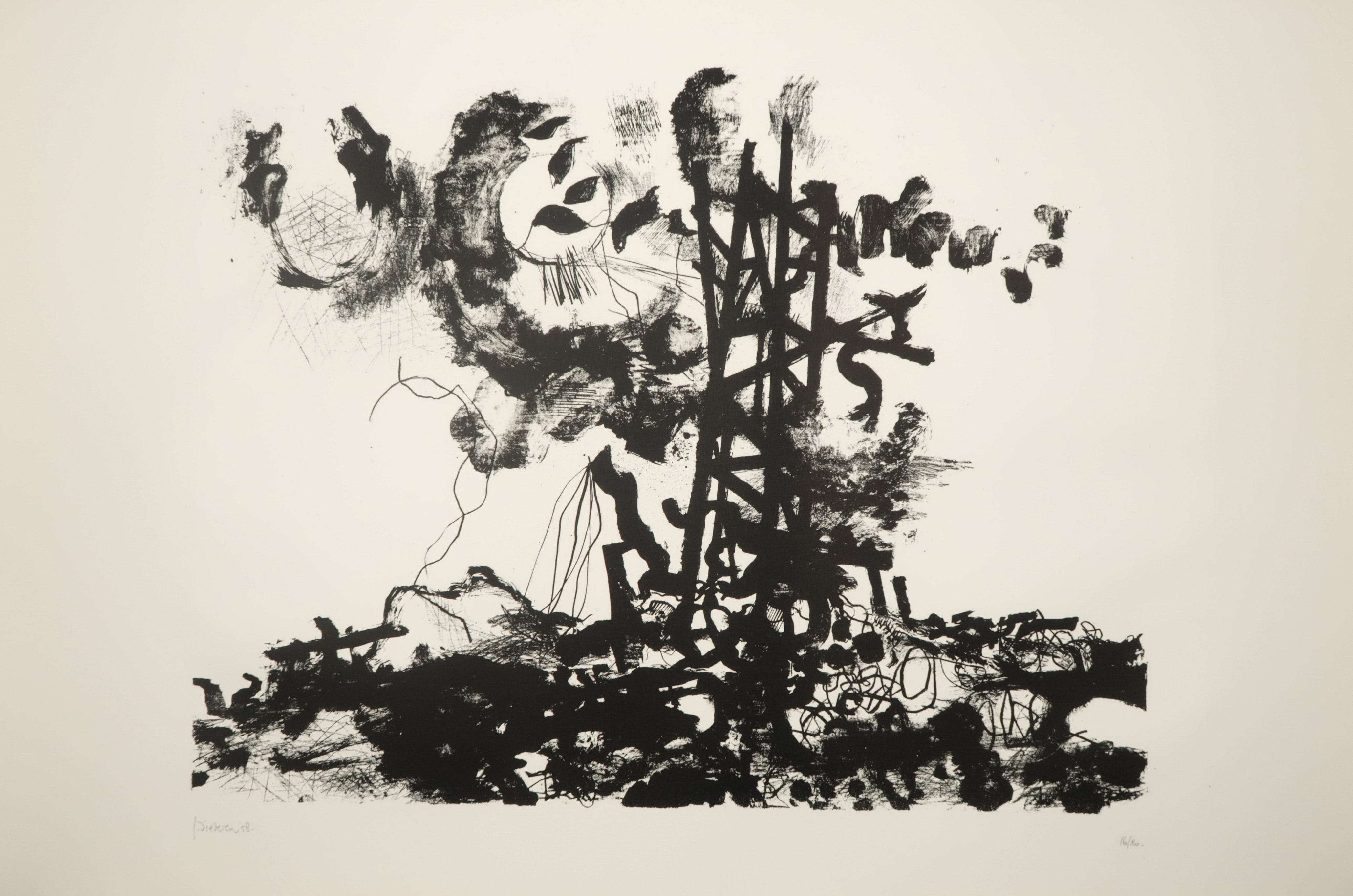 Jef Diederen - Litho, Zonder titel verkocht voor € 45!