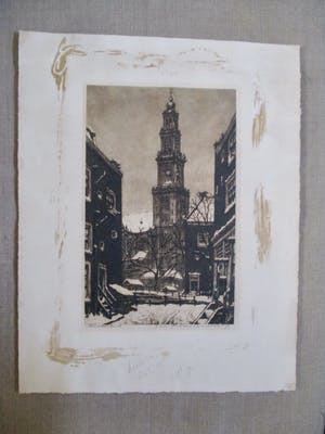 Cornelis Brandenburg - Ets Westerkerk Amsterdam kopen? Bied vanaf 50!