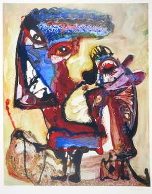 Jan te Wierik - Zeefdruk, Zonder titel verkocht voor € 50!