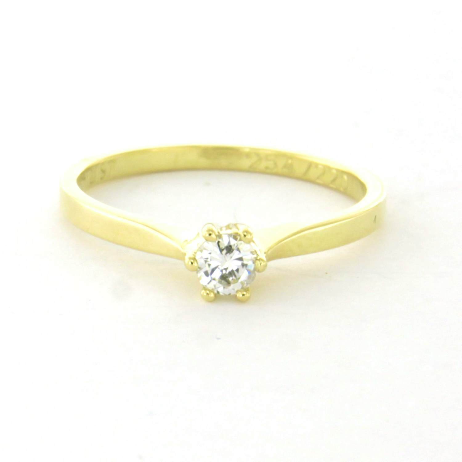 CHRIST 14k geel gouden solitair ring met briljant geslepen diamant tot. 0.15ct kopen? Bied vanaf 210!