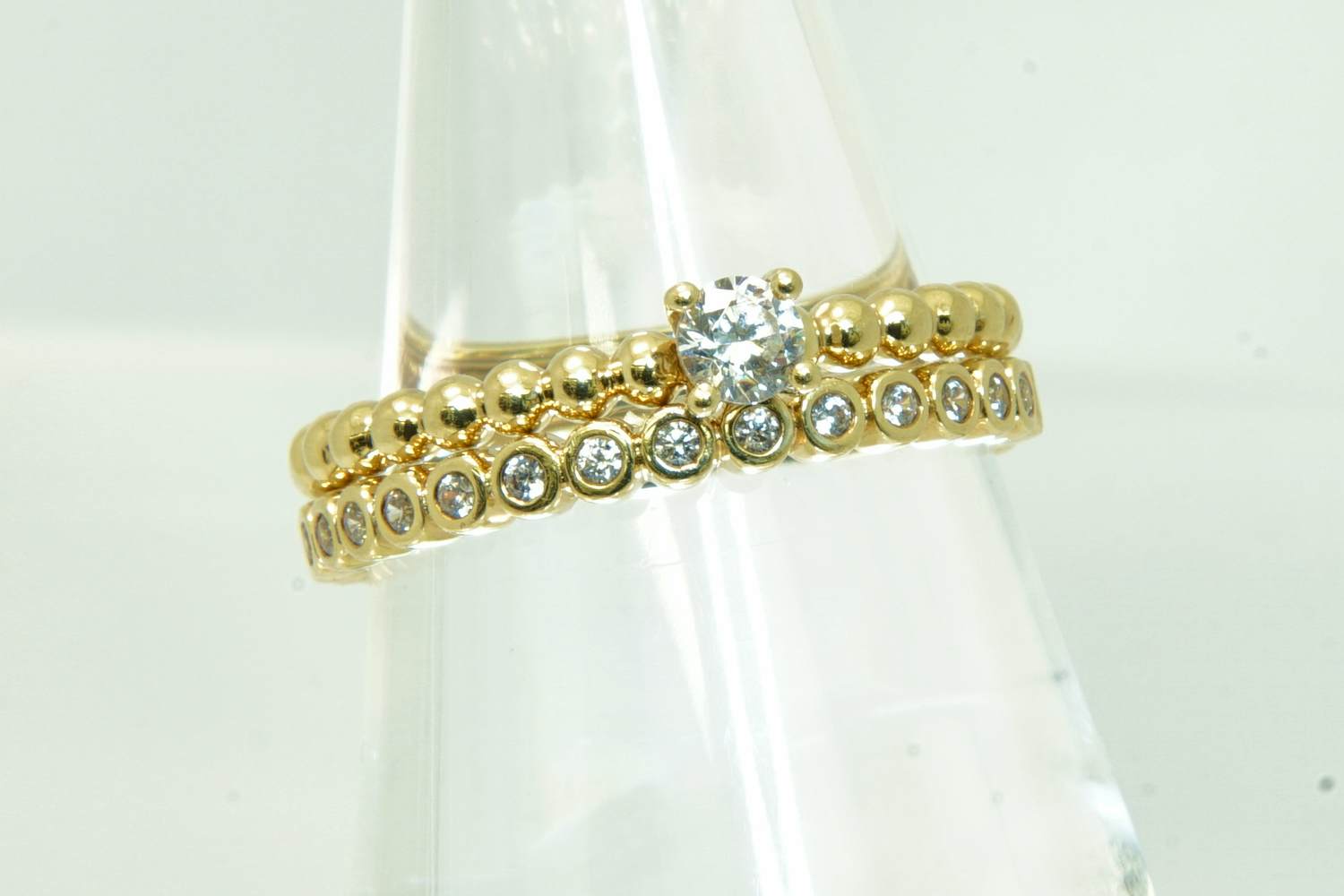 19 - Twee 14 karaats geelgouden Blusch ringen kopen? Bied vanaf 260!