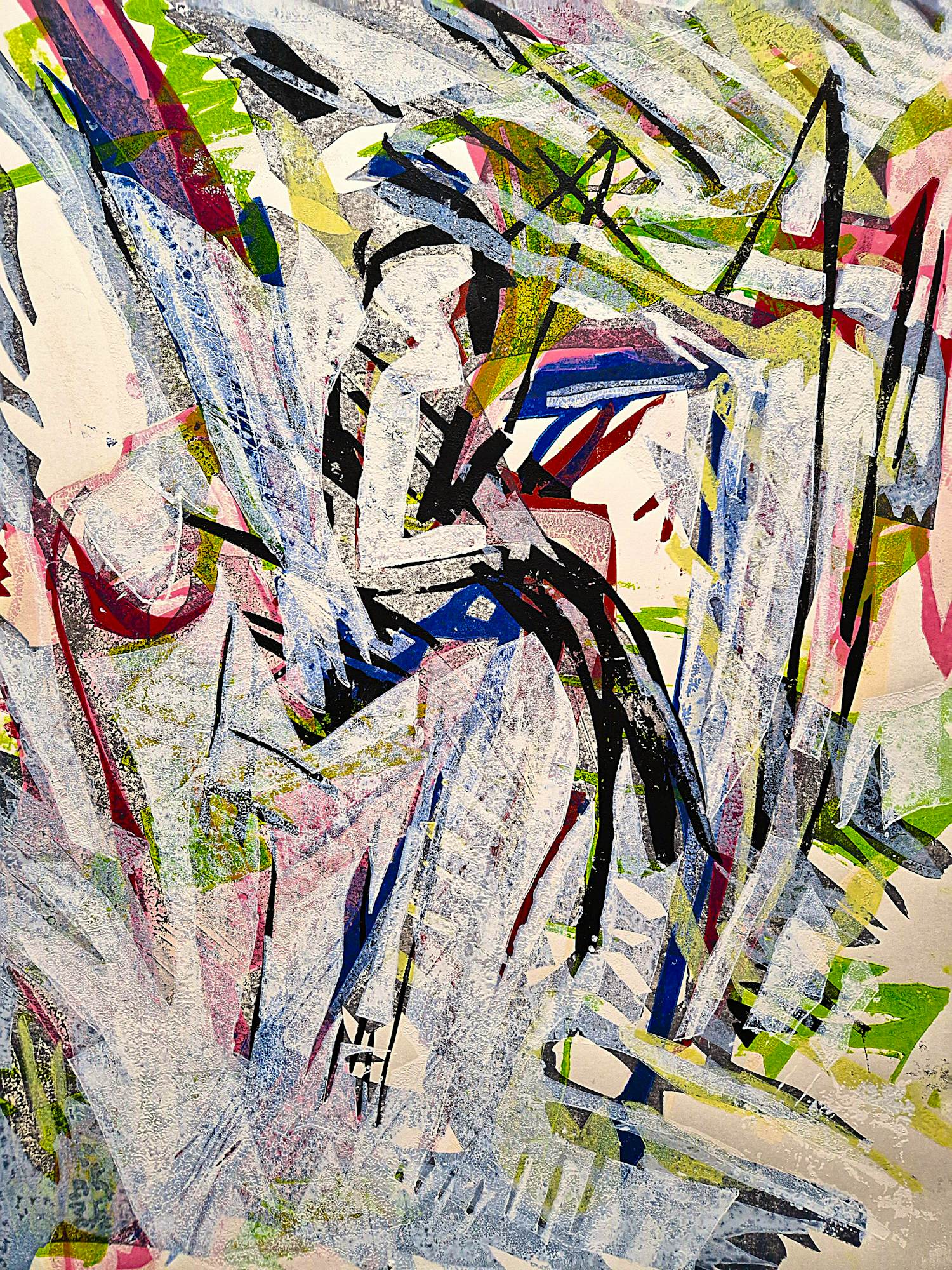 Ron Gennisse - Grote abstract-express. Hoogdruk "de zittende mens II" - zeer kleine oplage (6) kopen? Bied vanaf 37!