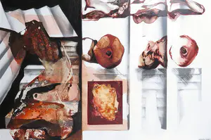 Gerti Bierenbroodspot - Gemengde techniek op paneel, Zonder titel - Ingelijst kopen? Bied vanaf 1!