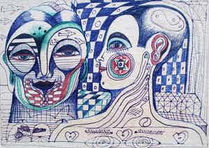 Ernst Vijlbrief - pentekening op karton verkocht voor € 50!