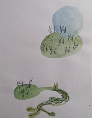 Lucebert - Landschap met figuratief persoon kopen? Bied vanaf 650!