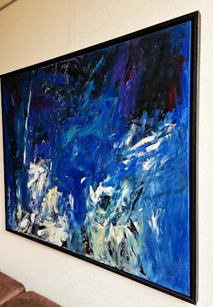 Charlotte Molenkamp - groot & indrukwekkend abstract olieverf op doek - in fraaie lijst kopen? Bied vanaf 1660!