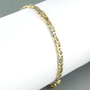 14k bicolor schakel armband - 19,5 cm lang kopen? Bied vanaf 350!