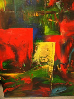 Niet of onleesbaar gesigneerd - Acrylverf op doek XXL , Abstract – 185 x 200 cm kopen? Bied vanaf 1!