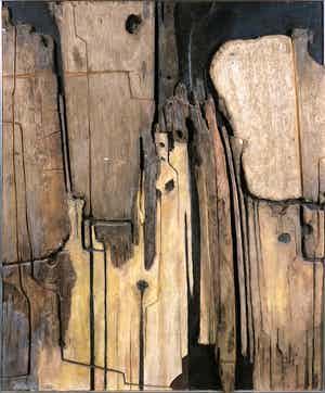 Jelle de Vries - Gemengde techniek op board, Assemblage - Ingelijst verkocht voor € 100!