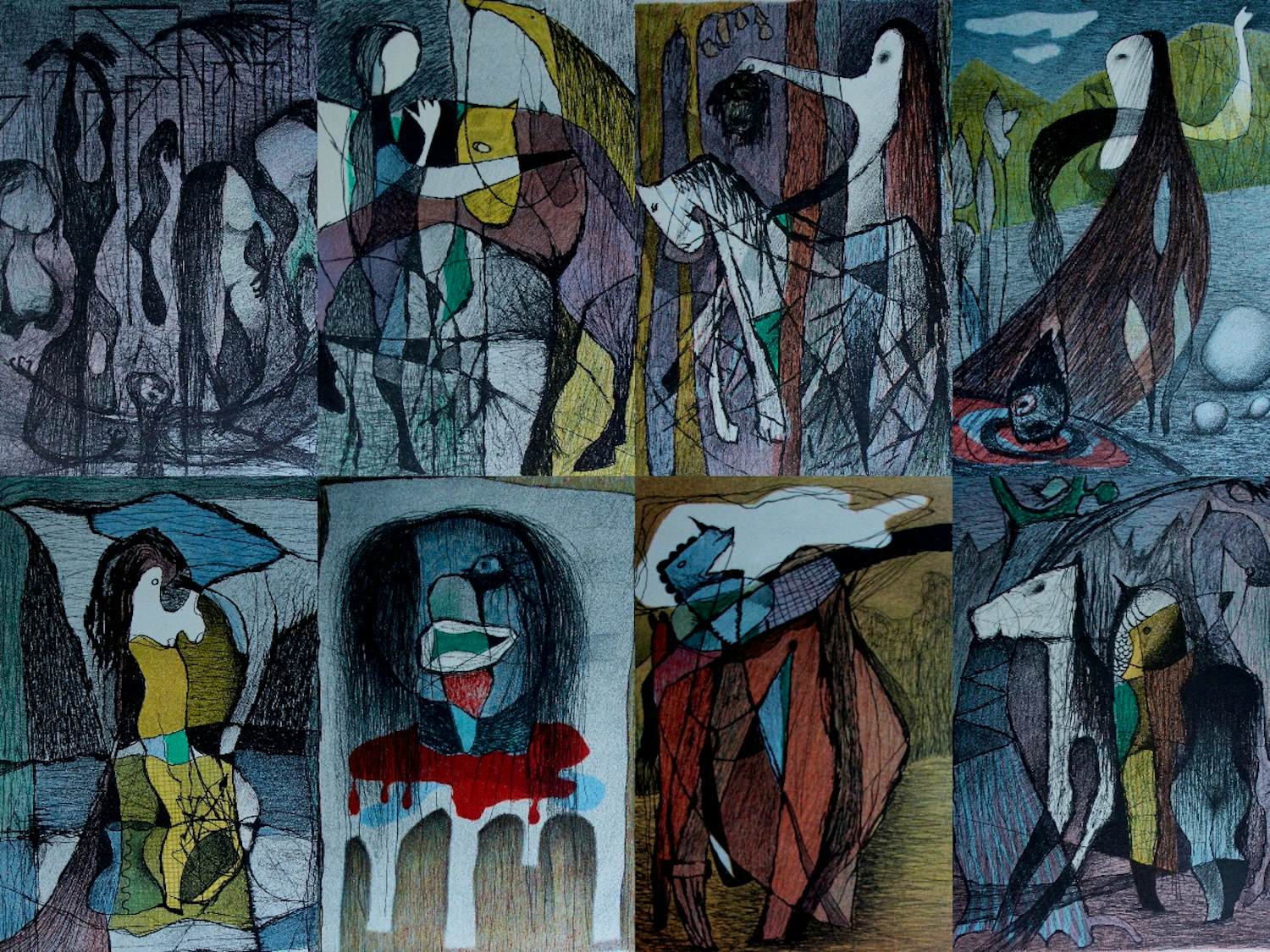 Harry van Kruiningen - Halewijn 8 gesigneerde litho's - 1955 kopen? Bied vanaf 250!