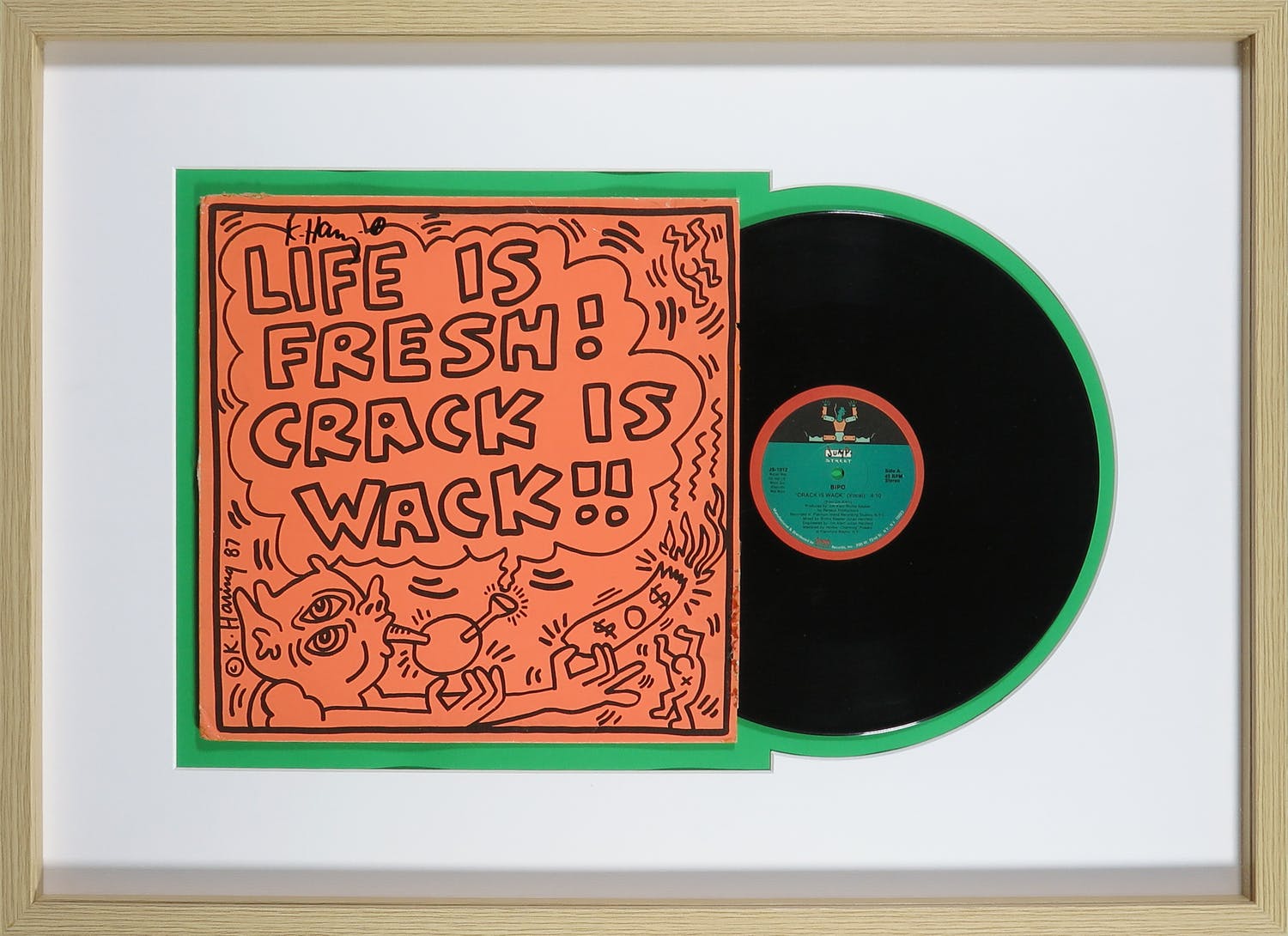 Keith Haring - Handgesigneerd album: Bipo - Crack is Wack 