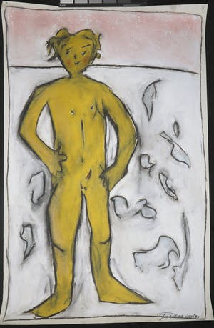 Bart Drost - Grote tekening in pastelkrijt, Zonder titel kopen? Bied vanaf 1!