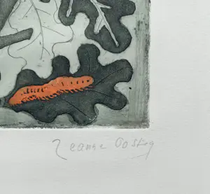 Jeanne Bieruma Oosting - De rupsen, ets met aquatint in zwart, groen en rood kopen? Bied vanaf 395!
