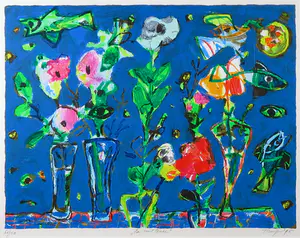 Hans Truijen - Zeefdruk, La Nuit Tombe - Ingelijst kopen? Bied vanaf 100!