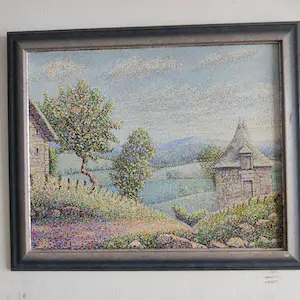 Niet of onleesbaar gesigneerd - Pointilistisch Landschap - J.C. van der Does kopen? Bied vanaf 1!