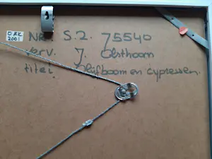 Hans Olsthoorn - Aquarel, Olijfboom en Cypressen. kopen? Bied vanaf 40!