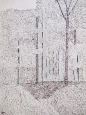 Dirk Arnoldus Tavenraat - Twee Boslandschappen - Inkttekeningen kopen? Bied vanaf 1!