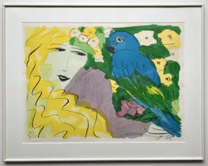 Walasse Ting - handgesigneerde zeefdruk | 'Venus en Ara' | 1988 (NETTE LIJST) kopen? Bied vanaf 550!