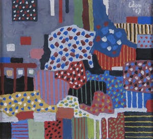 Leon Savelsberg - Gouache op papier, Abstract, stippels kopen? Bied vanaf 1!
