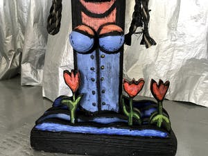 Hans Verschoor - Vrouw met de Pijp - Houten Beeld kopen? Bied vanaf 150!