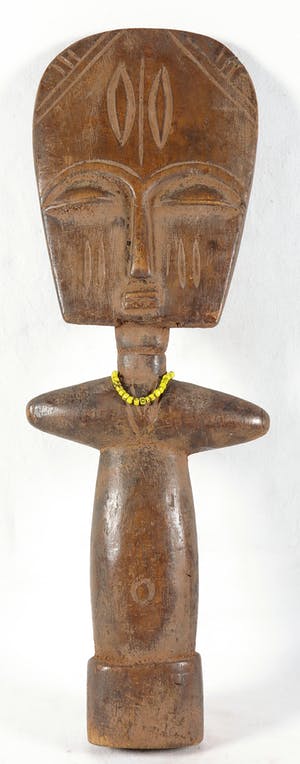 Ashanti - Akuaba pop met gele kralenketting kopen? Bied vanaf 1!