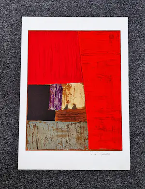 Jean Oosterlynck - Grote 1976 - Epreuve d'Artiste kleurenlitho "oiseaux" met persoonl. opdracht kopen? Bied vanaf 67!