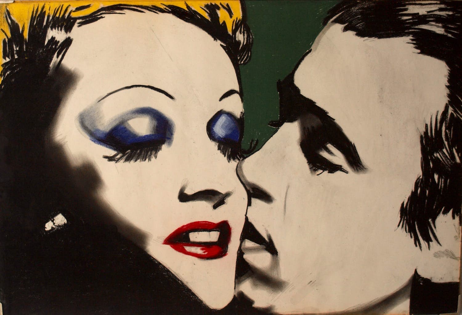 Dick Bastiaan van der Meijden - (1945-2022) - Pasteltekening, Een Kus verkocht voor € 1!