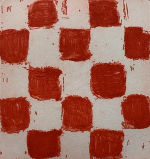 JCJ Vanderheyden - handgesigneerde ets - 'Red checkerboard' - 2011 kopen? Bied vanaf 350!