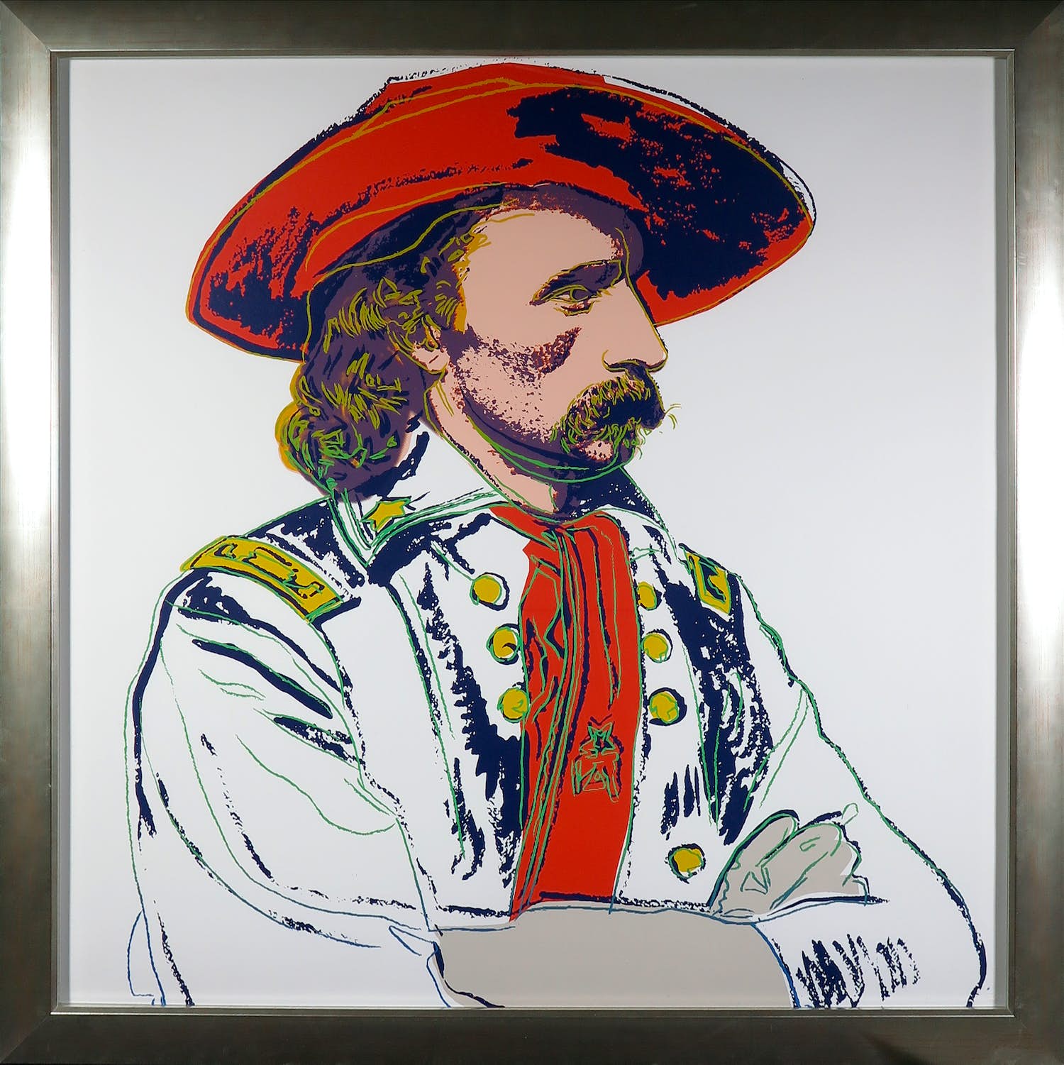 Andy Warhol - General Custer uit de serie Cowboys & Indians - Ingelijst (Groot) verkocht voor € 1!