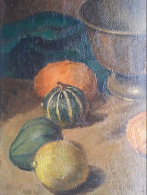 Kees Dekker - Stilleven met pompoenen. kopen? Bied vanaf 295!