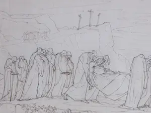 Antoon Derkinderen - De afname van Christus van het kruis - Inkttekening kopen? Bied vanaf 75!