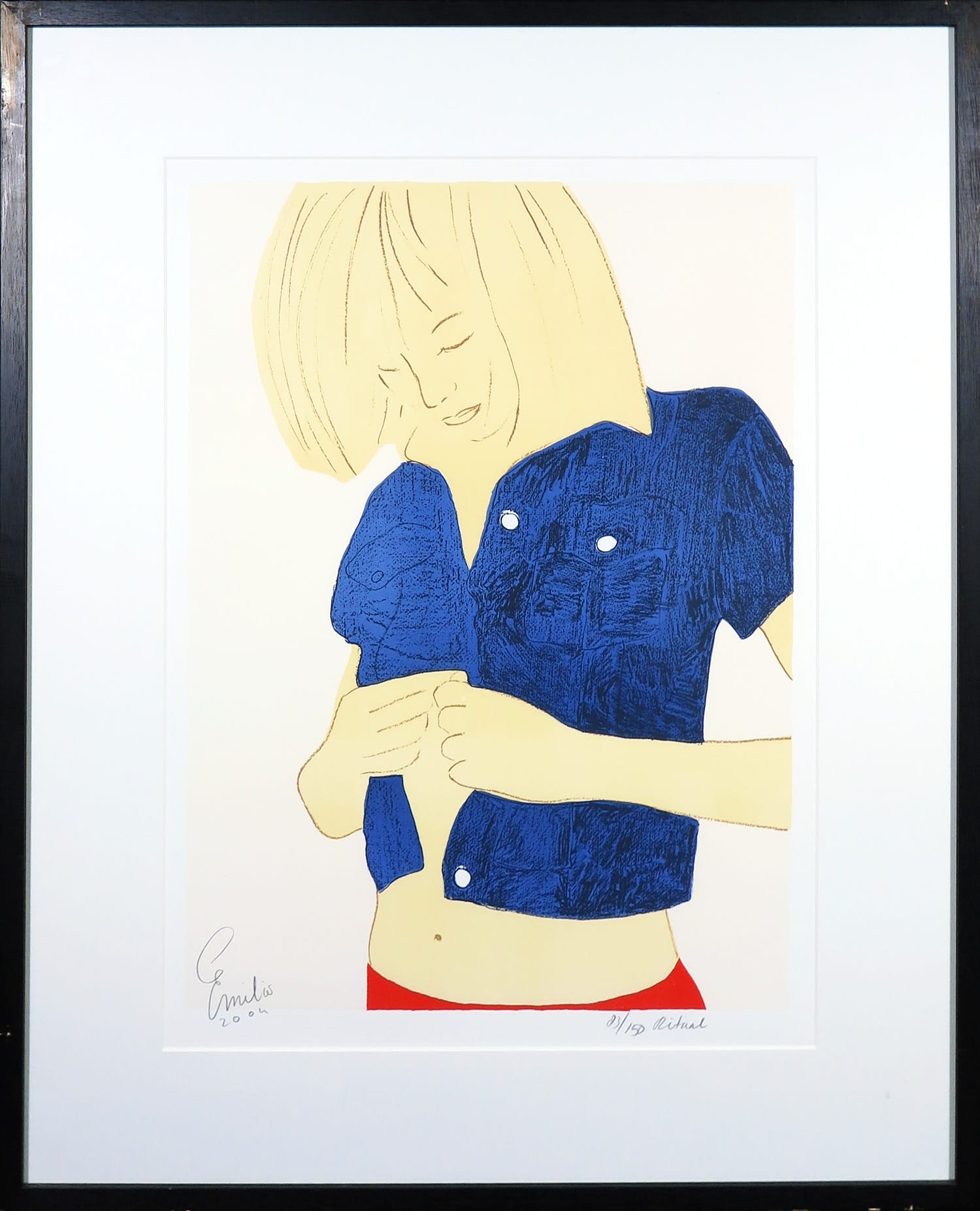 Emilio Kruithof - Zeefdruk, Ritual - Ingelijst verkocht voor € 150!