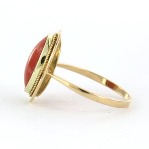 14k geel gouden ring bezet met koraal - rm 19 (60) kopen? Bied vanaf 150!